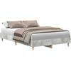 vidaXL Struttura letto senza materasso grigio cemento 140x190 cm materiale a base di legno