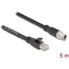 Delock - Cavo di rete - da 8 pin M12-X (M) a RJ-45 (M) - 5,0 m - 6,8 mm - S/FTP - CAT 5e - flessibile, codificato a X - nero