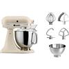 Kitchenaid Planetaria - Artisan - Robot da Cucina con testa inclinabile e 7 accessori - 4.8 L - Impastatrice - Color Fresh linen