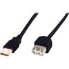 Digitus USB 2.0 Prolunga [1x Spina A USB 2.0 - 1x Presa A USB 2.0] 5 m Nero [AK-300202-050-S]
