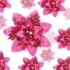 Geosar 24 Pezzi di Fiori Artificiali di Stella di Natale Glitterati Poinsettia di Natale con Clip per Addobbi di Regali e Alberi di Natale, 6 Pollici, 4 Pollici, 3 Pollici (Fucsia)