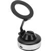 UPALDHOU Supporto per Telefono Magnetico, Supporto per Telefono Cellulare Elettrico con Forte Aspirazione Magnetica in Lega di Alluminio per Parabrezza in Vetro per Auto (SILVER)