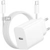 KINPEE 25W Caricatore USB C per iPhone 17/17 Pro/17Air/17 Pro Max/16/16 Plus/16 Pro Max/15/iPad Mini Air, Alimentatore USB C Caricabatterie Rapido Presa USB c Fast Charger Type C Spina con Cavo USB C 2 Metri