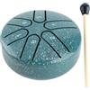 Ongwan Tongue Drum, 6 Note Steel Worry Free Drum Handpan Drum Strumento a Percussione con Bacchetta per Meditazione Yoga (Verde) Strumento A Percussione