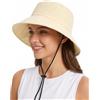 Zylioo XXL Cappello da sole rinfrescante per grandi teste, grande cappello da pescatore regolabile, cappello modellabile a tesa larga per escursionismo, pesca, viaggi, Beige, XL/XXL