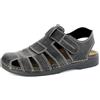 inblu Sandali Uomo da Trekking con Plantare in Pelle Imbottito e Chiusura Regolabile a Strappo, 40/50, Nero, 44 EU