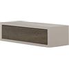 MODULARREDO | LEGOLO Mensola da Muro con Cassetto, Comodino Sospeso, Mensola da Parete, 45x13.4 p20 cm, Marrone Talpa e Noce- Made in Italy