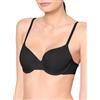 Nur Die Reggiseno T-Shirt con Leggero Push-Up con Ferretto, Coppe Morbide Imbottite Lisce, Senza Cuciture Seamless, Scollo a V, Morbida Microfibra da Donna