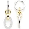 JEWELS BY LEONARDO Orecchini a cerchio Lena 1 paio - Orecchini pendenti in acciaio inox bicolore - Ciondolo a catena rimovibile - tempestato di piccoli zirconi - Gioielli regalo per donne - 023404