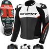 SHIMA BANDIT Giacca Moto Uomo AIRFORCE Paraschiena Giubbotto Protezioni Estiva Giacche Pelle Ventilato Leggero Motociclista Abbigliamento Protezione Tuta da Moto Estate (Uomini, Rosso, 50)