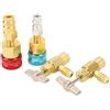 Naroote R1234YF Kit Attacchi Rapidi Rubinetto Autosigillante Efficiente per Condizionatore Auto Ricarica CA Materiale in Ottone