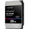 Western Digital WD Ultrastar DC HC590 - HDD - Centro dati - crittografato - 26 TB - interno - 3.5 - SAS 12Gb/s - 7200 rpm - buffer: 512 MB - Self-Encrypting Drive (SED) 0F59375
