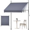 VEVOR Tenda Parasole Retrattile Manuale 200 cm per Esterni, Tendalino Solare Protettivo con Altezza Regolabile, Colore Grigio Scuro, con Manovella Manuale, per Giardini Balconi Ristoranti e Negozi