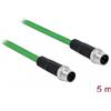 DeLOCK - Cavo di rete - da M12 (4 pin) (M) a M12 (4 pin) (M) - 5,0 m - SF/FTP - senza alogeni - verde (85920)
