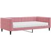 vidaXL Lettino con materasso rosa 100x200 cm in velluto