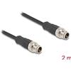 Delock - Cavo di rete - da 8 pin M12-X (M) a 8 pin M12-X (M) - 2,0 m - 6 mm - S/FTP - CAT 5e - Nero (80864)