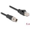 Delock - Cavo di rete - da 8 pin M12-X (M) a RJ-45 (M) - 5,0 m - 6 mm - S/FTP - CAT 5e - schermato, senza gancio, codificato X