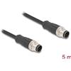 Delock - Cavo di rete - da 8 pin M12-A (M) a 8 pin M12-A (M) - 5,0 m - 6 mm - S/FTP - CAT 5e - Nero (80808)