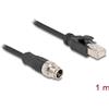 Delock - Cavo di rete - da 8 pin M12-X (M) a RJ-45 (M) - 1,0 m - 6 mm - S/FTP - CAT 5e - senza gancio - nero (80866)