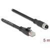 Delock - Cavo di rete - 8 pin M12-X (W) zu RJ-45 (M) - 5,0 m - 6,8 mm - S/FTP - CAT 5e - X-kodiert, flessibile - Schwarz