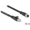 Delock - Cavo di rete - 8 pin M12-X (W) a RJ-45 (M) - 10,0 m - 6,8 mm - S/FTP - CAT 5e - flessibile, codificato a X - Nero