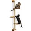 Eyepower tiragraffi a muro da 175 cm con 3 piattaforme per gatti - tiragraffi in sisal per montaggio a muro