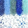 SUNNYCLUE 1 scatola Da 300g 5 colori Blu Vetro Rotto Cristlega Frantumato Glitter Pietre Metalliche Irregolari Granelli Scaglie Pezzi per Nail Art Decorazioni riempire Creazione di Gioielli Fai Da Te.