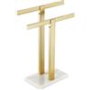 KOKOSIRI Barra portasciugamani in piedi con base in marmo per bagno, cucina, piano di lavoro, in acciaio inox dorato, altezza 40 cm, THS0001-SM-BG