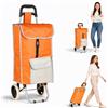 BAKAJI Carrello spesa Trolley porta tutto ZEUS con Vano Termico e Tasca Esterna Portaoggetti, Carrellino Portaspesa con Borsa Termica Integrata e Ruote Silenziose in EVA, 35 x 30 x 90 cm, (Arancione)