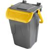 Mobil Plastic Contenitore portarifiuti Ecology - con sportello e maniglione - 35 L - grigio-giallo - Mobil Plastic (unità vendita 1 pz.)