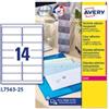 AVERY Etichette adesive L7563 - in poliestere - laser - permanenti - 99,1 x 38,1 mm - 14 et-fg - 25 fogli - trasparente - Avery (unità vendita 1 pz.)