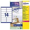 AVERY Etichette adesive L7163 - in carta - angoli arrotondati - laser - permanenti - 99,1 x 38,1 mm - 14 et-fg - 15 fogli - bianco - Avery (unità vendita 1 pz.)