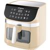 Tognana Iridea, Friggitrice ad aria 9L, doppia resistenza, display digitale, timer, 80-200°C, finestra, 2200W, Champagne