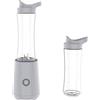 Tognana Iridea, Frullatore con 4 lame e 2 bicchieri portatili con coperchio, plastica-acciaio inox, grigio perla