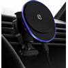 AILKIN Caricabatterie da auto wireless per Samsung Galaxy S25 Edge, 15 W, magnetico, per Samsung Galaxy S25, S24, S23 Ultra, per Apple Qi2 Magsafe, supporto regolabile a 360°, per iPhone 16, 15 Pro Max