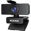 NexiGo N60 Pro Webcam 4K per PC, Sensore Sony 4K UHD, Autofocus, 1080p 60 fps, Microfono antirumore, Otturatore Privacy, Obiettivo senza distorsioni, Zoom Digitale 4X, compatibile Switch 2/Zoom/Teams