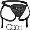 Generic Adjustable Leather Strap-On Harness Open Back with 4 O-Rings, 25-52in Waist, Plus Size Minimalist Design for Couples
