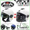 Airoh CASCO JET AIROH SCOOTER MOTO DA UOMO DONNA BLU BIANCO GRIGIO NERO VISIERA LUNGA