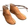 SSLLH Rinascimento Medioevo Stivali Uomo Cavaliere Principe Scarpe Retro Stivali in Cuoio PU Scarpe di Soglia Piatta Corta Gioco di Ruolo Pirati Accessori, Nero, 45