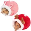 WIRZUL 2 Pezzi per criceto, carino mini cavia letto, morbido cuccia Cucce Per Animali Stampate Con Cartoni Animati,Cucce Morbide per porcellini d'India riccio siriano Gerbil piccoli animali domestici