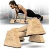 HSYFUNA Parallele Calisthenics, Parallele Basse, Maniglie per Flessioni in Legno, Parallele in Legno, Push Up Bar Fitness, Parallele Calisthenics, Palestra Corpo Libero, Antiscivolo e Portatili