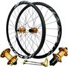 Generic Rosso,Set di Ruote Ruote da Strada con Freno A Disco 700C, Cerchi A Doppia Parete in Lega di Alluminio Mozzo 24H Sgancio Rapido Ruote Anteriore E Posteriore della Bicicletta 1800G Ruota da Strada