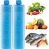 Generico Ice Packs - 2Pcs Reusable Cooler Ice Packs | Portable Iced Pack, Long-Lasting Cold Block for Beach, Camping, And Fishing, Cooler Accessories