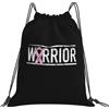 Generic Zaino con Coulisse Breast Cancers Warrior Aweareness Ribbon Sacchetta Sportiva Resistente Drawstring Backpack Leggero Sportiva Zainetto per Viaggi Unisex Spiaggia