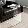 NEHCFO Tavolino acrilico trasparente, tavolino a C per divano, tavolino plexiglass moderno, tavolino piccolo da soggiorno(Clear,30x30x65cm)