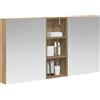 vidaXL Set di Armadi da Bagno con lo scaffale 3 pcs 130 x 14,5 x 70 cm, Mobile per bagno, specchio LED rettangolare, unità appesa, organizer moderno, salvaspazio