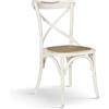 PAZZO DESIGN Sedia Oscar, Set Da 1 Sedie, Bianco Consumato, Sedie In Legno, Sedie Vintage, Sedie Cucina, Sedie Sala da Pranzo - id_780