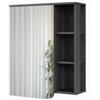 Vicco Mobile a specchio Karen, Antracite/Bianco 60 x 75 cm | 1 Anta · 6 scomparti · Spazio aperto & chiuso · Cosmetici & cura · Sopra il lavabo