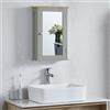 Bath Vida Priano Mobile da Bagno con Anta Singola Specchiata a Parete, Grigio, Grey Bathroom mirrare Door Cabinet