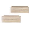 KOMTO Comodino Sospeso con Cassetto Rovere Sonoma - 2 Set Comodini Sospesi Camera da Letto Mensola da Muro con Cassetto | Monaco 42 x 30 x 15 cm